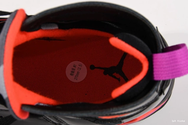 1st Kicks Jordan 7 Black Air Patent 313358-006 Retro 0816